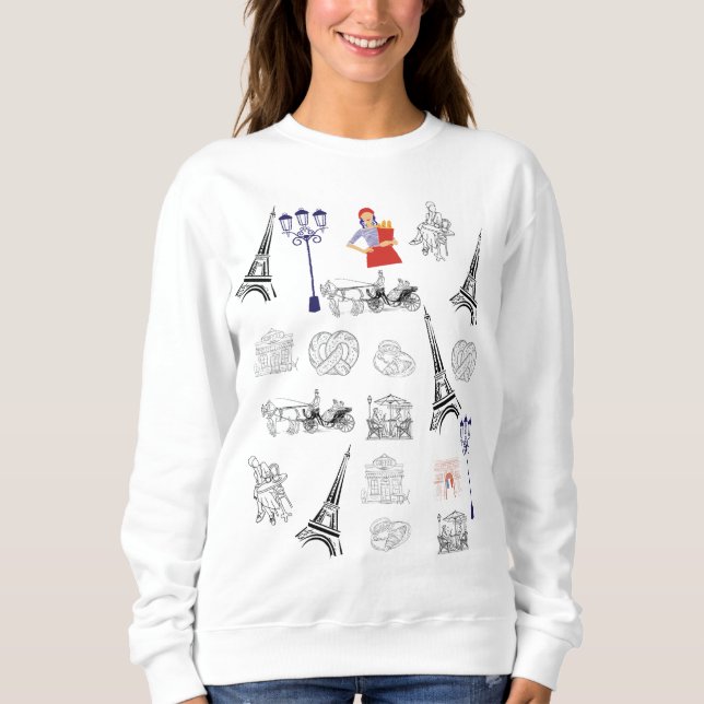Paris Aesthetic Hoodie T Shirt (Framsida)