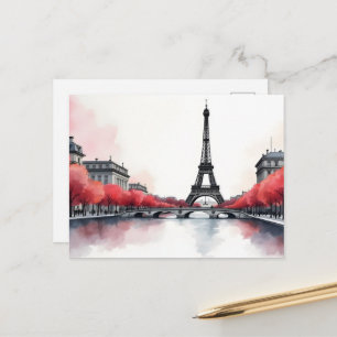 Paris akvarell konst vykort
