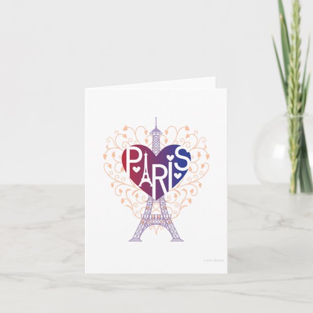 PARIS Älskare Heart® CARD Kort (Framsida)