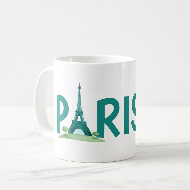 Paris and it's beautiful Eiffel tower  Kaffemugg (Framsida vänster)