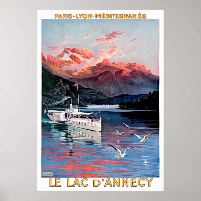 Paris Annecy Travel Poster återställd (Framsidan)