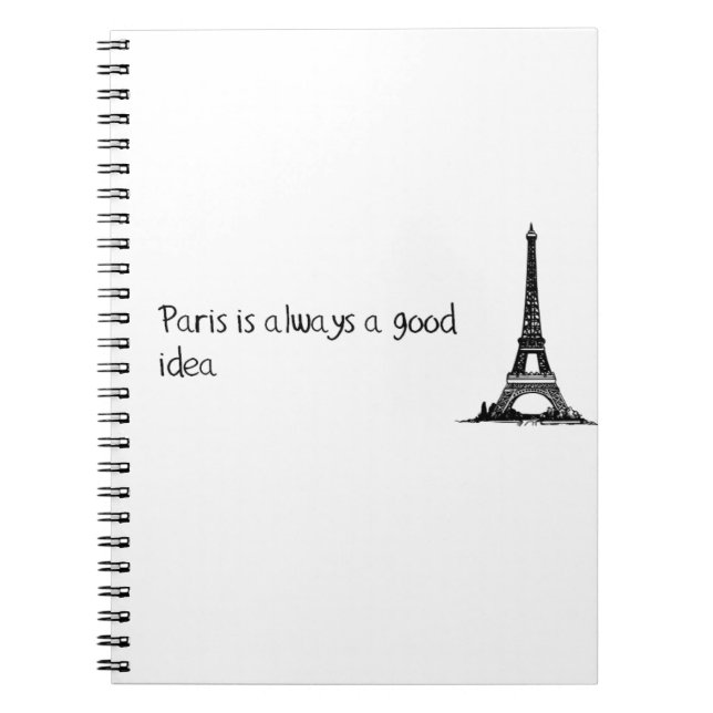 Paris är alltid en bra idé anteckningsbok med spiral (Framsidan)
