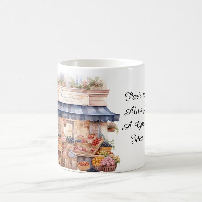 Paris är alltid en bra idé blommor kaffemugg (Center)