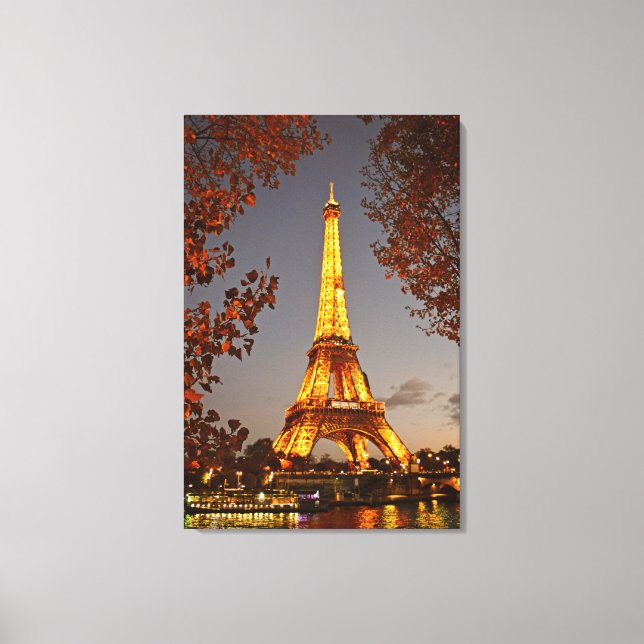 Paris är alltid en Bra idé för en Natt Stroll Canvastryck (Framsida)