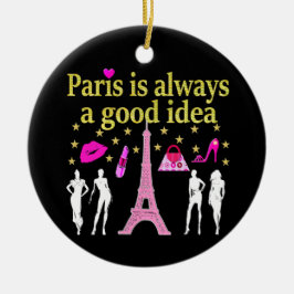 PARIS ÄR ALLTID EN BRA IDÉ JULGRANSPRYDNAD KERAMIK