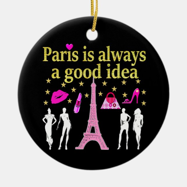 PARIS ÄR ALLTID EN BRA IDÉ JULGRANSPRYDNAD KERAMIK (Framsidan)