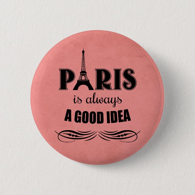 Paris är alltid en bra idé knapp (Framsida)