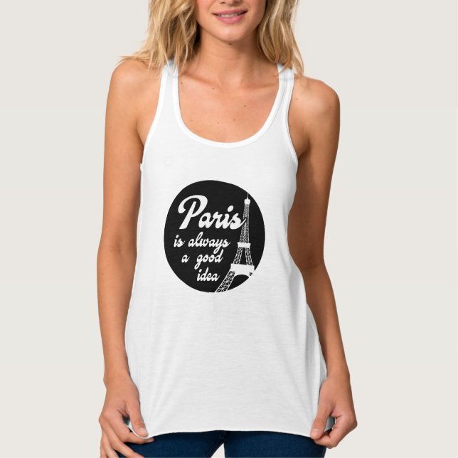 Paris är alltid en bra idé linne med racerback  (Framsida)
