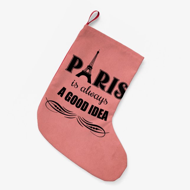 Paris är alltid en bra idé liten julstrumpa (Framsidan (Hängande))