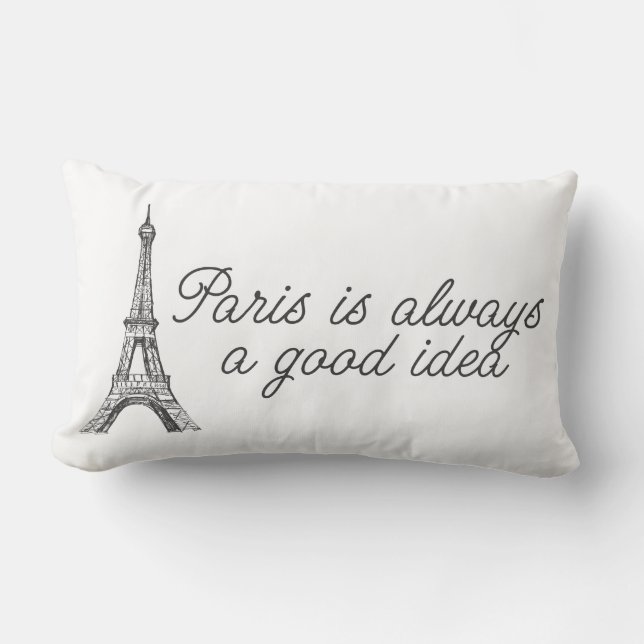 Paris är alltid en bra idé lumbarkudde (Framsida)