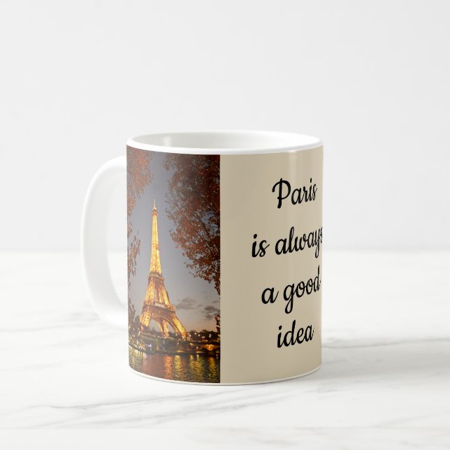 Paris är alltid en Bra Idea - kaffe Mugg (Framsida vänster)