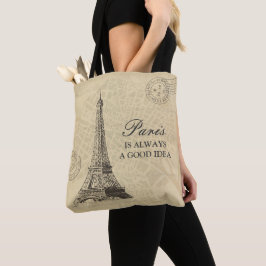 Paris är alltid en bra karta för stad för tygkasse