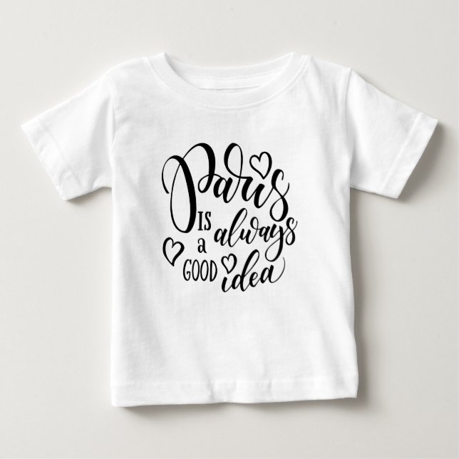 Paris är alltid ett Bra-ID-skript T Shirt (Framsida)