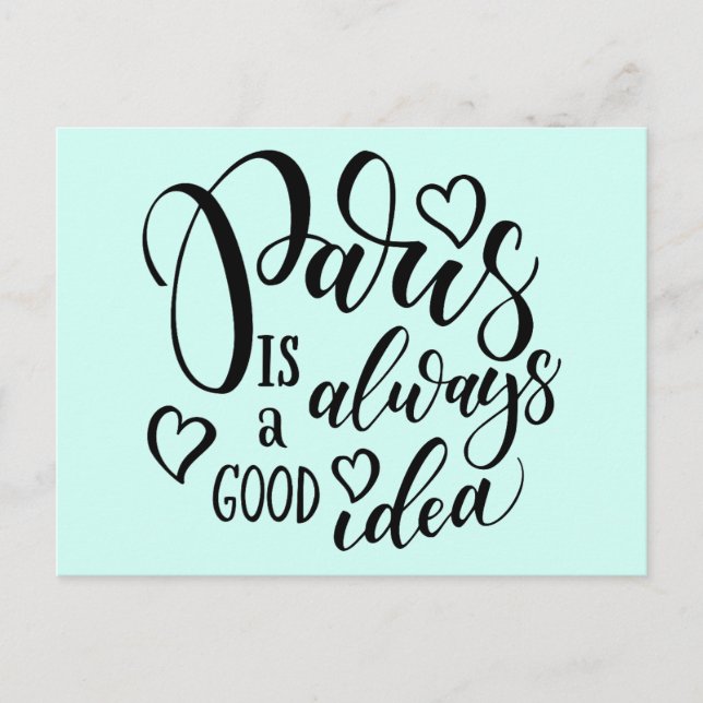 Paris är alltid ett Bra-ID-skript Vykort (Framsida)