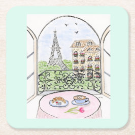 Paris är en Bra Idea Underlägg Papper Kvadrat