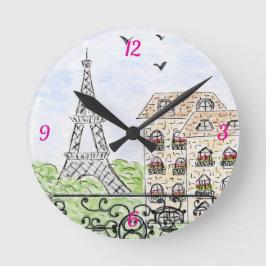 Paris är en Bra Idea Wall Clock Rund Klocka