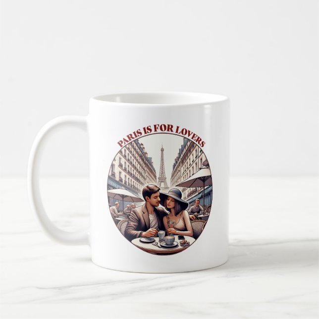 Paris är för älskande kaffemugg (Vänster)