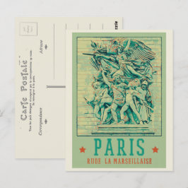 Paris Arc de Triomphe illustration Frankrike Vykort