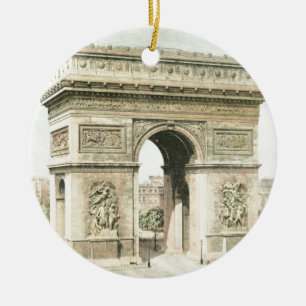 Paris Arc de Triomphe Julgransprydnad Keramik