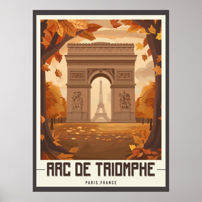 Paris Arc de Triomphe Vintage Poster (Framsidan)
