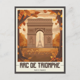 Paris Arc de Triomphe Vintage Vykort