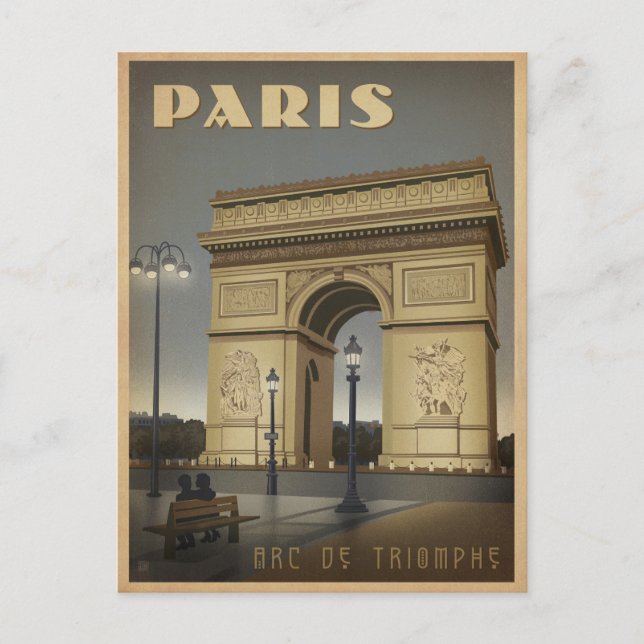 Paris - Arc De Triomphe Vykort (Framsida)