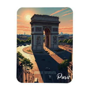 Paris Arc de Triomphe vykort Magnet