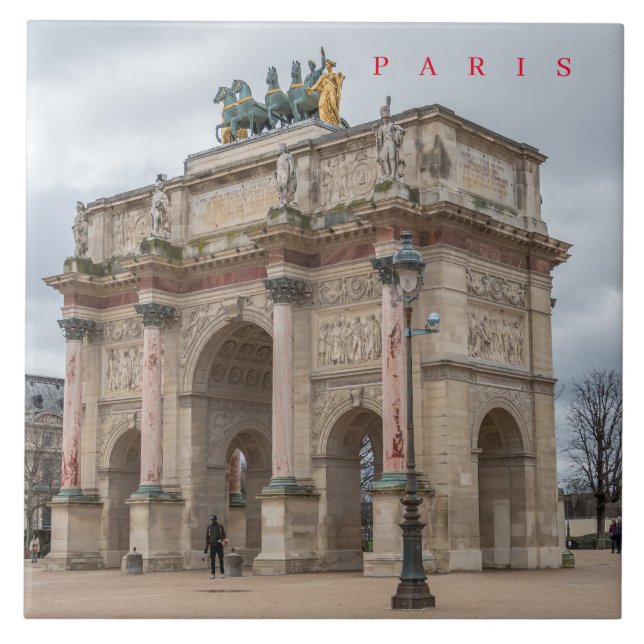 Paris Arc du Carrousel View keramic tile Kakelplatta (Framsidan)