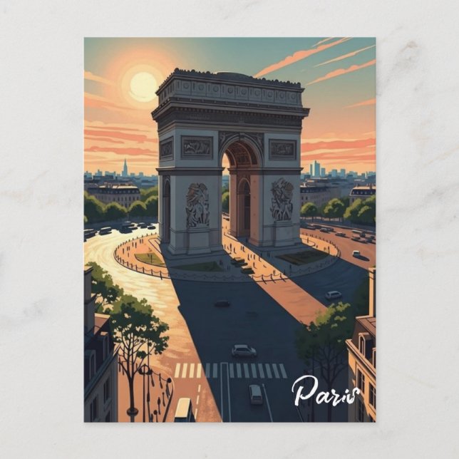 Paris Arcbågen vykort (Framsida)