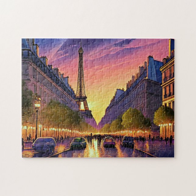 Paris Art 2 Skyline Art Photo Puzzles Paris Frankr Pussel (Horisontell)