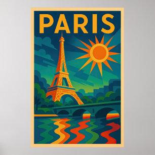 Paris Art Deco Travel Poster - Eiffel Torn 1920-ta