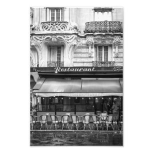 Paris Art nouveau Cafe - Black and White - Fototryck