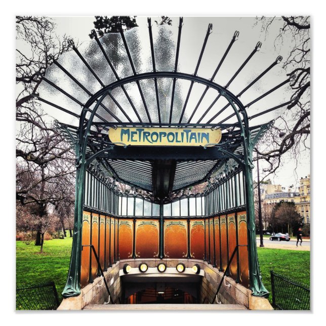 Paris Art nouveau Hector Guimard Metro - Fototryck (Framsidan)