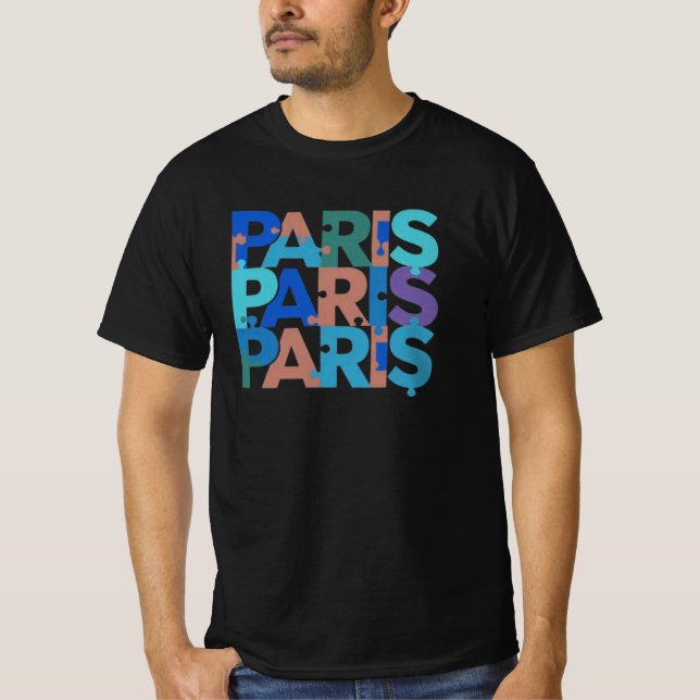 Paris: Artsmussel Typografi 4 T Shirt (Framsida)