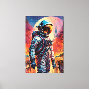 Paris astronaut canvastryck