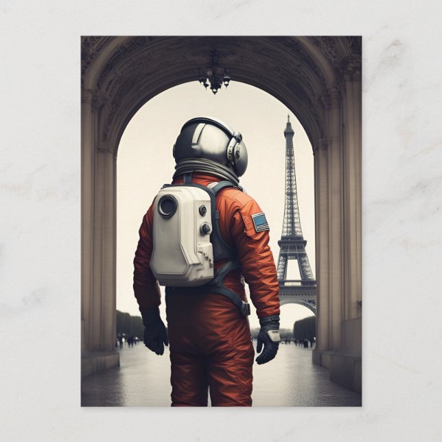 Paris astronaut vykort (Framsida)
