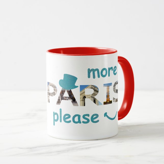 Paris Attraktion Mer Paris, Blå Glitter Mugg (Framsida höger)