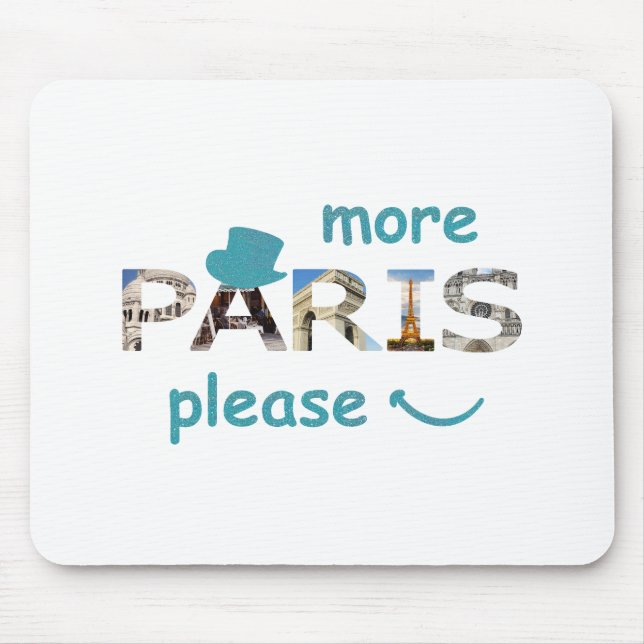 Paris Attraktion Mer Paris, Blå Glitter Musmatta (Framsidan)