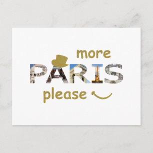 Paris Attraktion mer Paris - snälla Golden Glitter Vykort