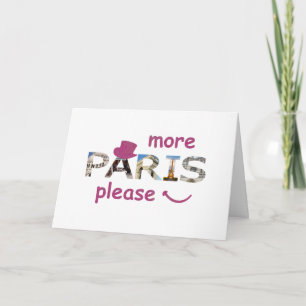 Paris Attraktion Mer Paris Snälla Rosa Glitter Kort
