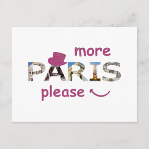 Paris Attraktion Mer Paris Snälla Rosa Glitter Vykort