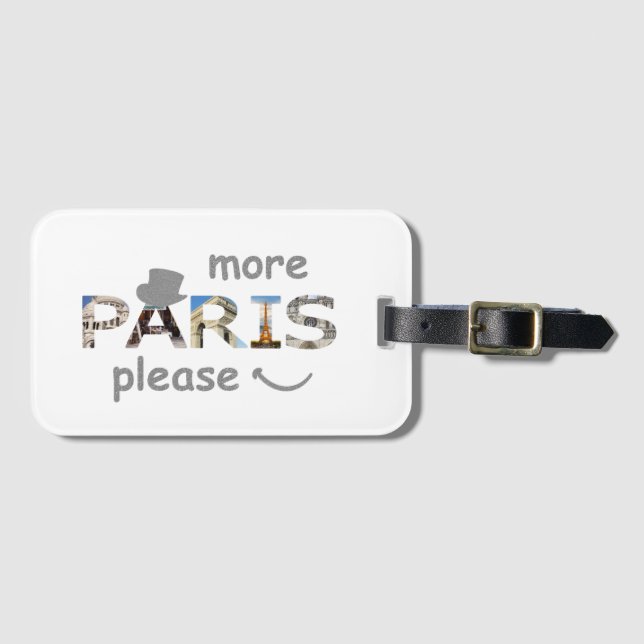 Paris Attraktion mer Paris Snälla Silver Glitter Bagagebricka (Framsida horisontal)