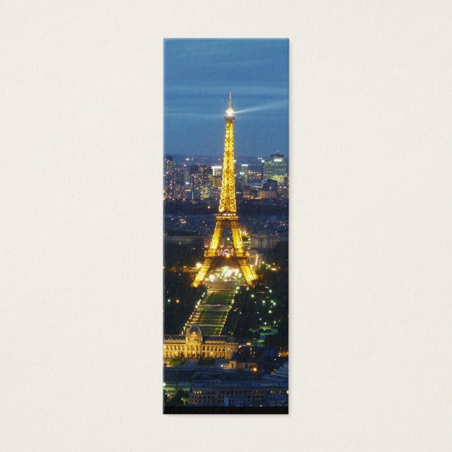 Paris av Night Eiffel Torn Mini Bookmark Litet Visitkort (Framsidan)