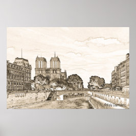 Paris av Seine Poster