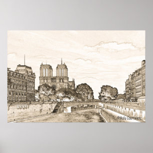Paris av Seine Poster