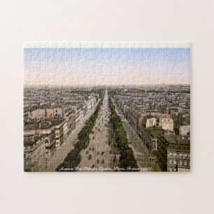 Paris Avenue Des Champs Elysses, Frankrike c1900 Pussel