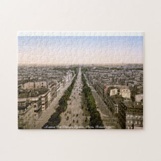 Paris Avenue Des Champs Elysses, Frankrike c1900 Pussel