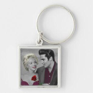 Paris B&W Fyrkantig Silverfärgad Nyckelring