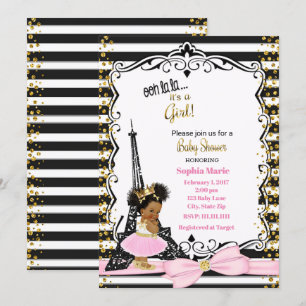 Paris Baby Shower-inbjudan etnisk Inbjudningar