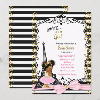 Paris Baby Shower-inbjudan etnisk Inbjudningar